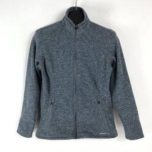 Eddie Bauer Fleece Full Zip Jacket Women's Medium Gray Active Pockets Outdoor